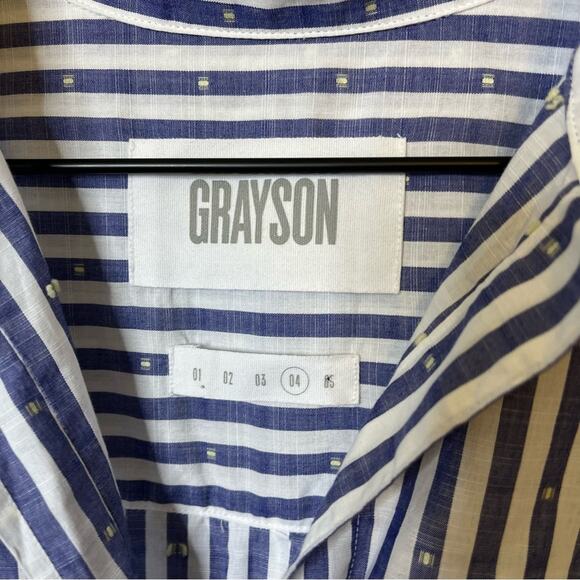 Anthropologie Grayson Striped Button Up Blouse Womens Size 4 / L - Picture 10 of 11